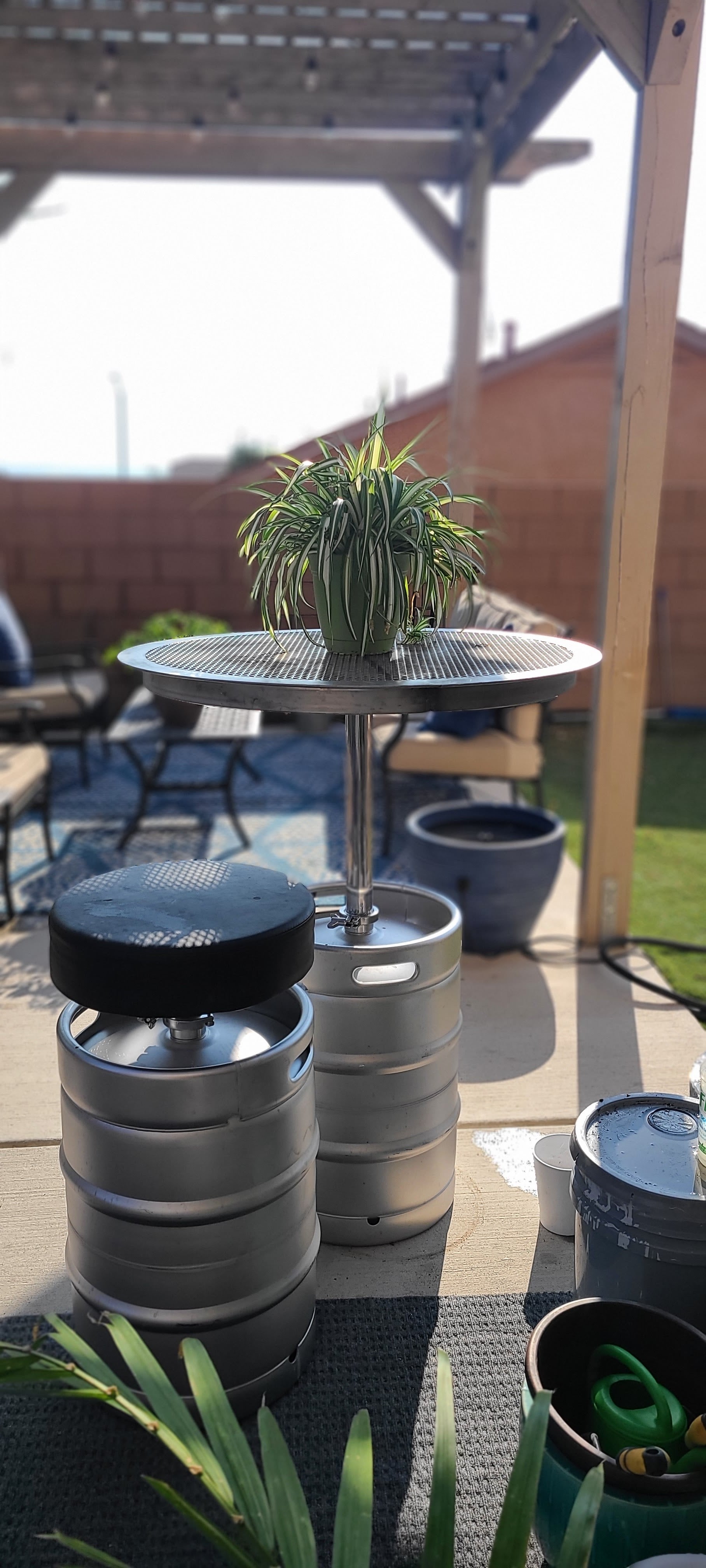 Keg Table and Keg Stool by The Tailored Taproom
