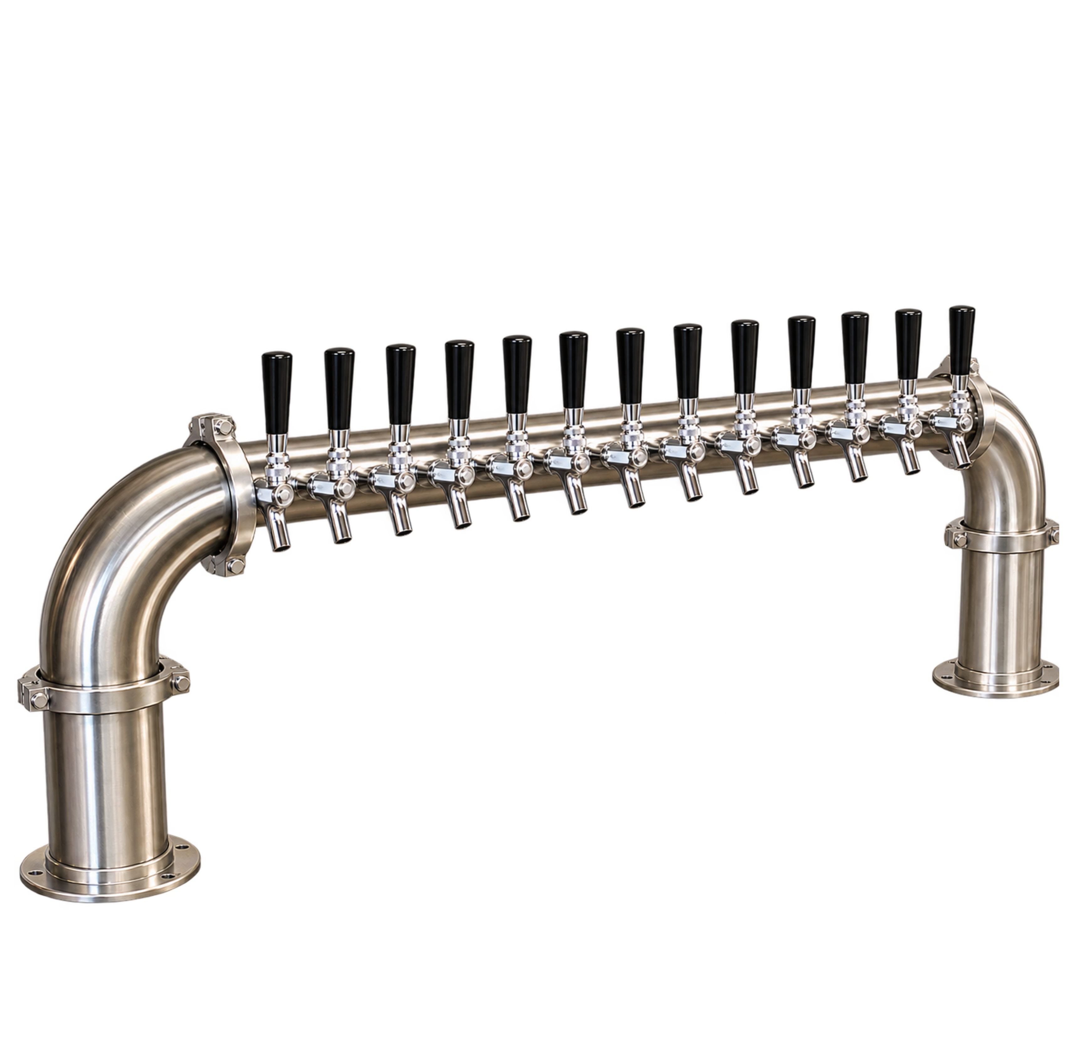 4-inch Stainless Steel Commercial Draft Tower – 8, 10 or 12 Faucets 