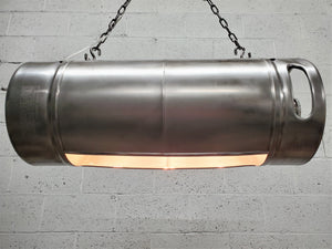 Stainless Keg Urinal Light hanging from chains