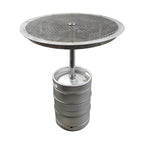 Stainless Keg Table on a white background