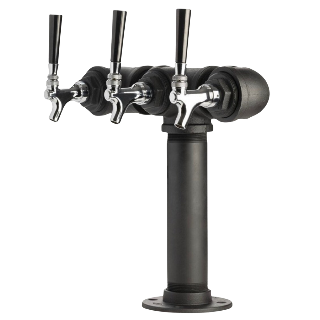 3-Faucet Black Iron Pipe Draft Tower THE TAILORED TAPROOM