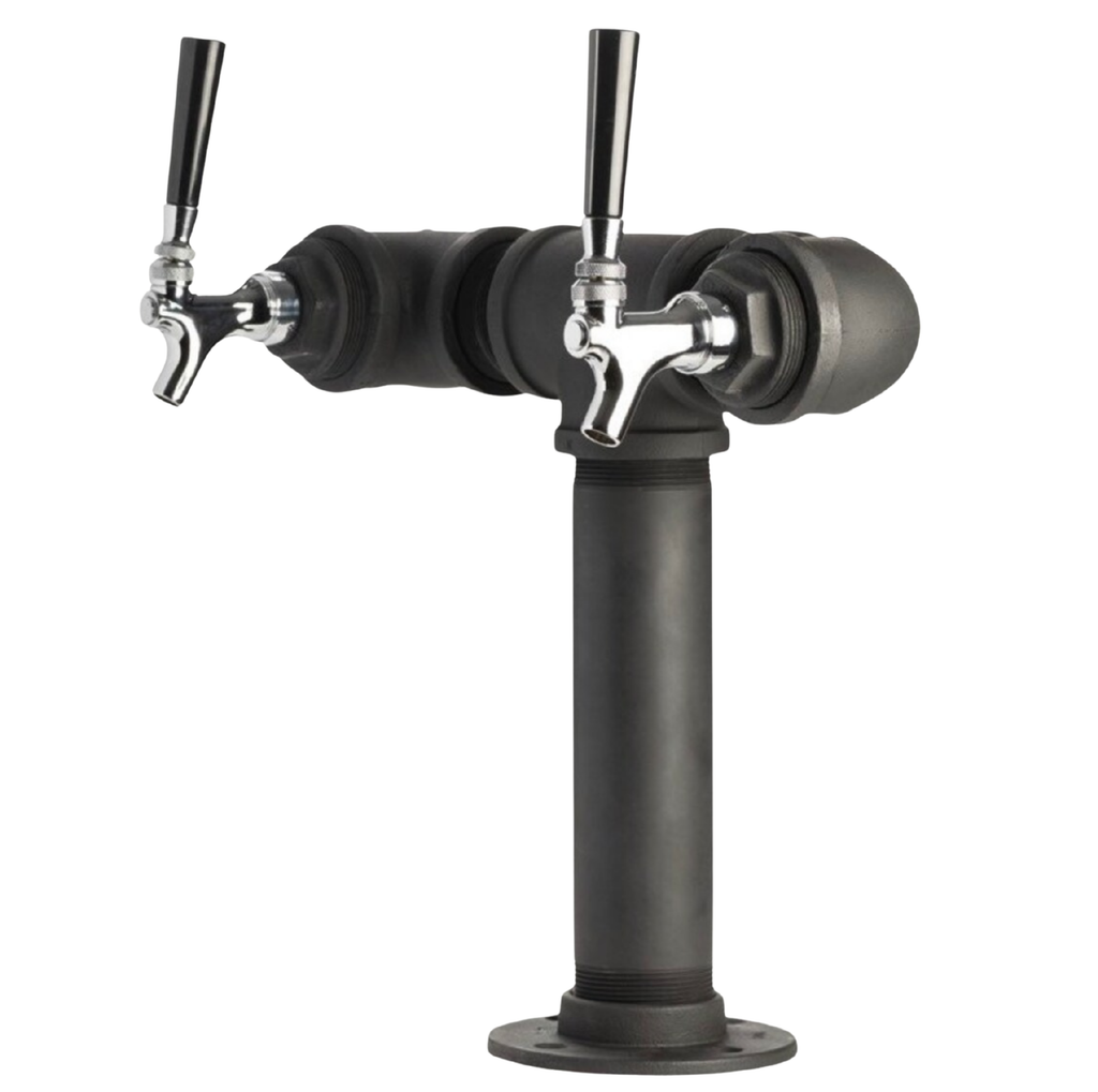 2-Faucet Black Iron Pipe Draft Tower THE TAILORED TAPROOM