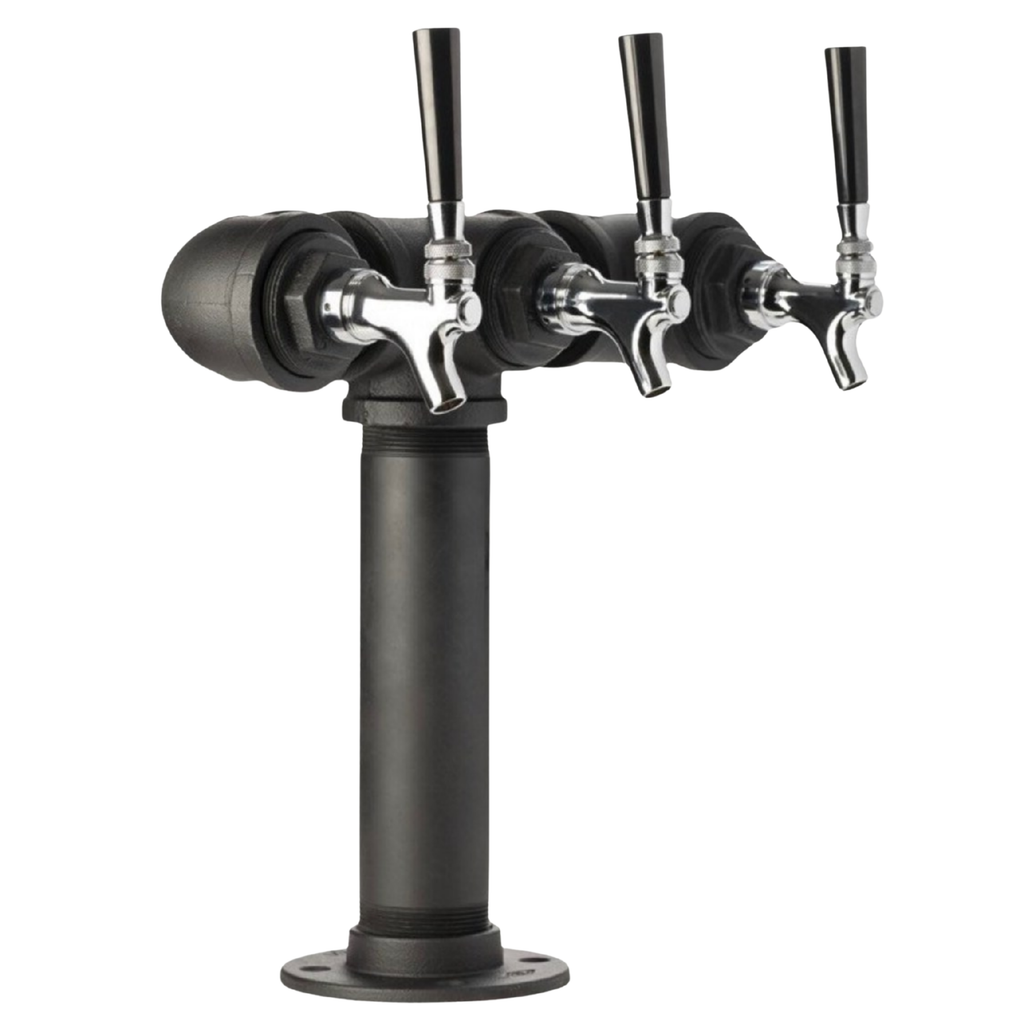 3-Faucet Black Iron Pipe Draft Tower THE TAILORED TAPROOM