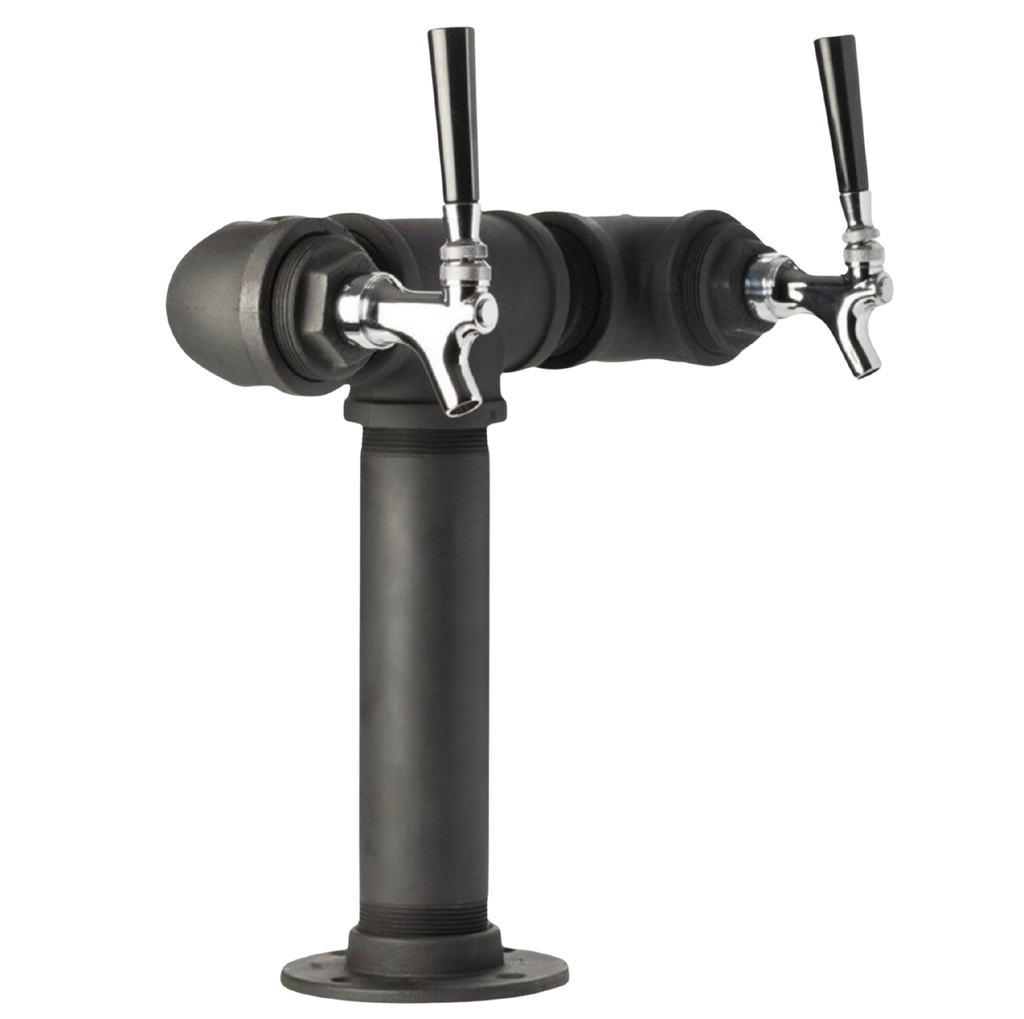 2-Faucet Black Iron Pipe Draft Tower THE TAILORED TAPROOM