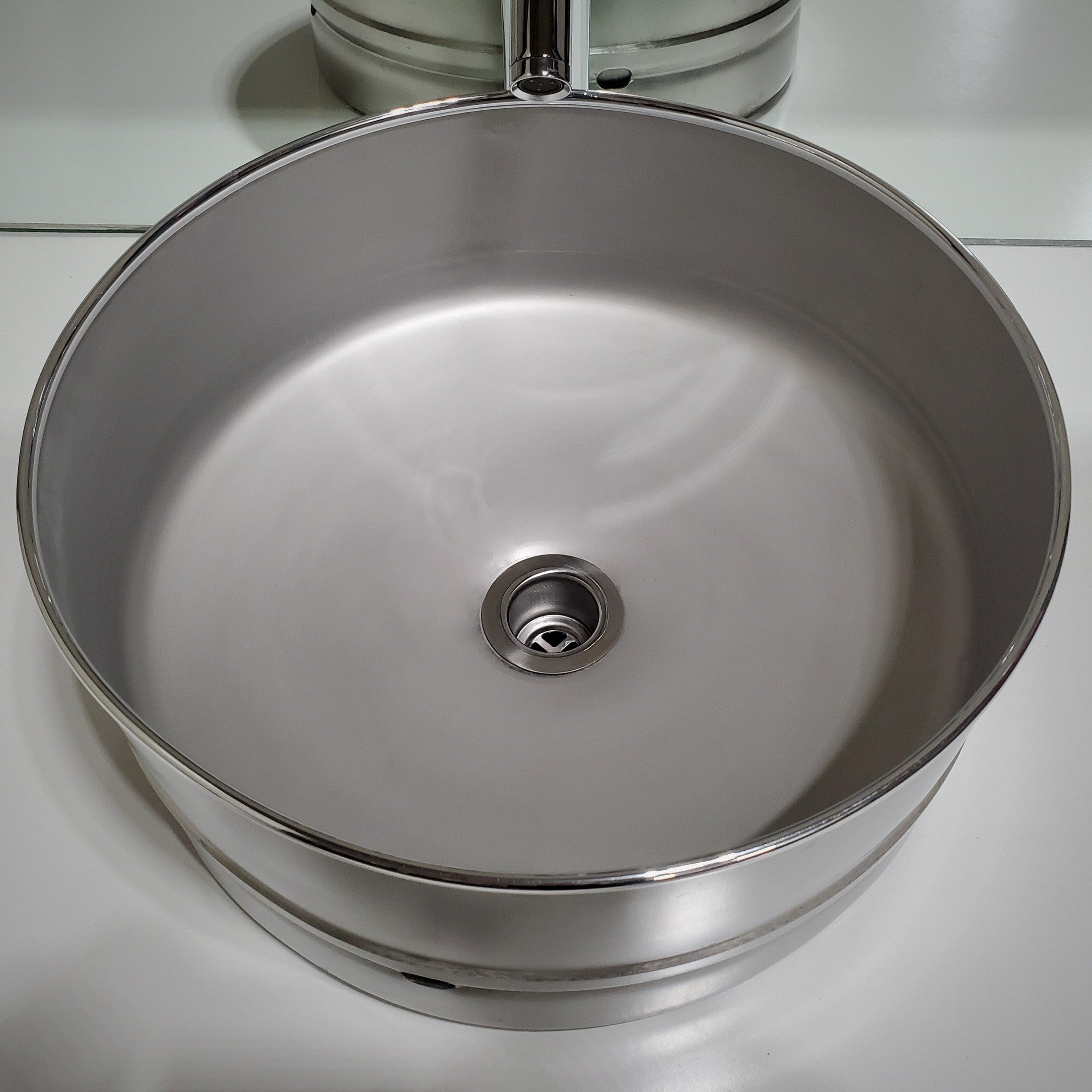 Vessel Keg Sink top view